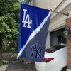 Dodgers vs Yankees House Divided Flag, MLB House Divided Flag