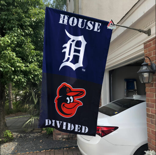 Tigers vs Orioles House Divided Flag, MLB House Divided Flag