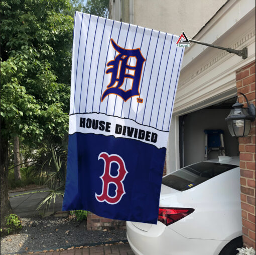 Tigers vs Red Sox House Divided Flag, MLB House Divided Flag
