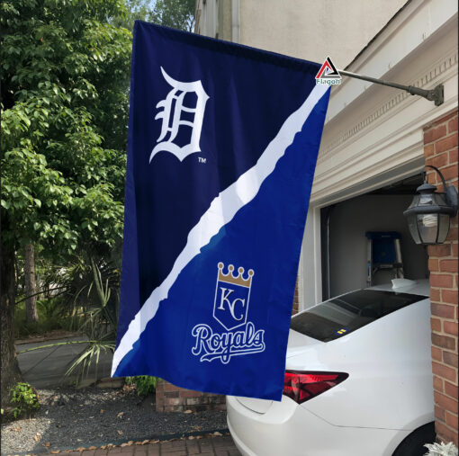 Tigers vs Royals House Divided Flag, MLB House Divided Flag