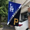 Dodgers vs Pirates House Divided Flag, MLB House Divided Flag