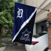 Tigers vs Marlins House Divided Flag, MLB House Divided Flag