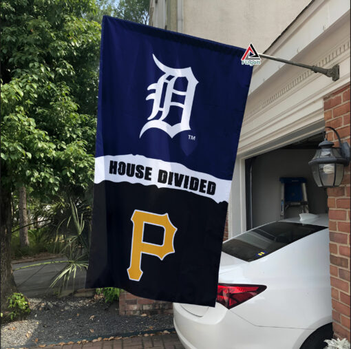 Tigers vs Pirates House Divided Flag, MLB House Divided Flag