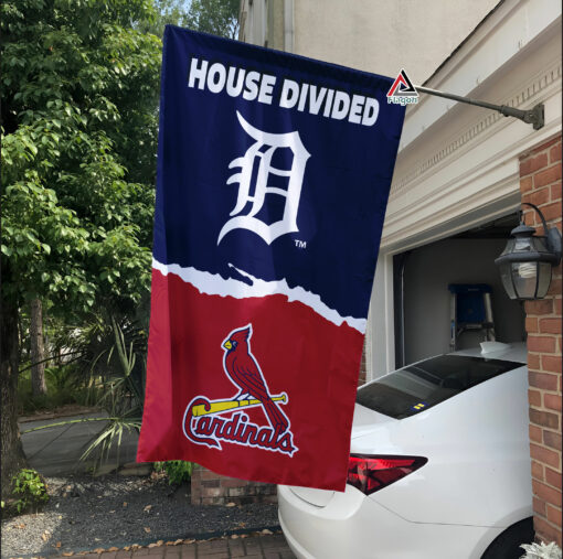 Tigers vs Cardinals House Divided Flag, MLB House Divided Flag