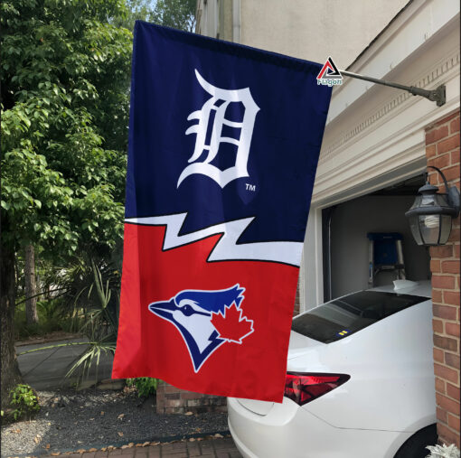 Tigers vs Blue Jays House Divided Flag, MLB House Divided Flag