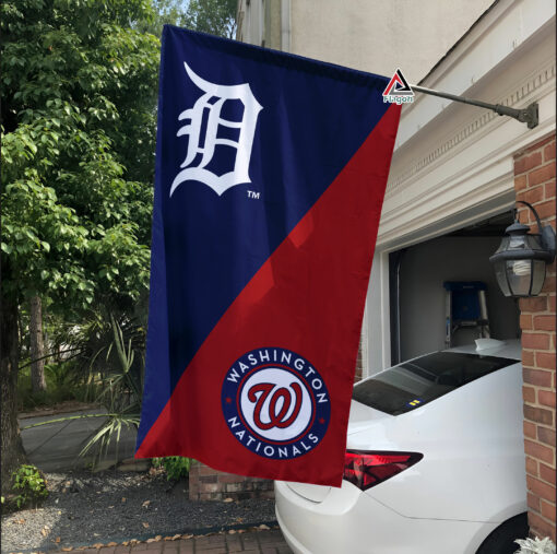 Tigers vs Nationals House Divided Flag, MLB House Divided Flag
