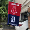 Red Sox vs Tigers House Divided Flag, MLB House Divided Flag