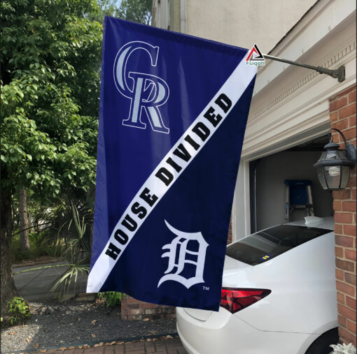 Rockies vs Tigers House Divided Flag, MLB House Divided Flag