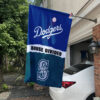 Dodgers vs Mariners House Divided Flag, MLB House Divided Flag
