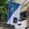 Marlins vs Tigers House Divided Flag, MLB House Divided Flag