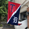 Twins vs Tigers House Divided Flag, MLB House Divided Flag