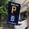 Pirates vs Tigers House Divided Flag, MLB House Divided Flag