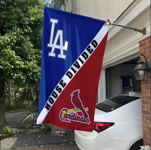 Dodgers vs Cardinals House Divided Flag, MLB House Divided Flag