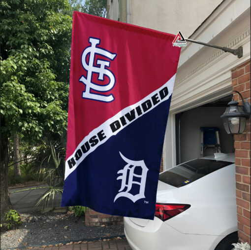 Cardinals vs Tigers House Divided Flag, MLB House Divided Flag