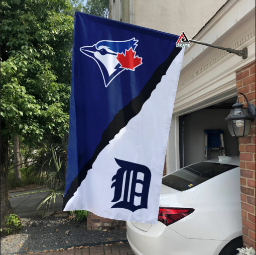 Blue Jays vs Tigers House Divided Flag, MLB House Divided Flag