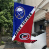 Sabres vs Hurricanes House Divided Flag, NHL House Divided Flag