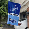Dodgers vs Rays House Divided Flag, MLB House Divided Flag
