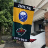 Sabres vs Wild House Divided Flag, NHL House Divided Flag