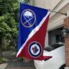 Sabres vs Jets House Divided Flag, NHL House Divided Flag