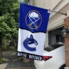 Sabres vs Canucks House Divided Flag, NHL House Divided Flag