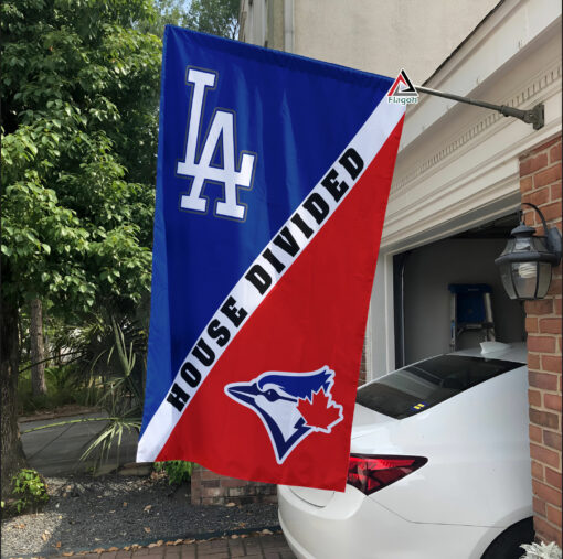 Dodgers vs Blue Jays House Divided Flag, MLB House Divided Flag