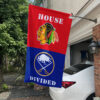 Blackhawks vs Sabres House Divided Flag, NHL House Divided Flag