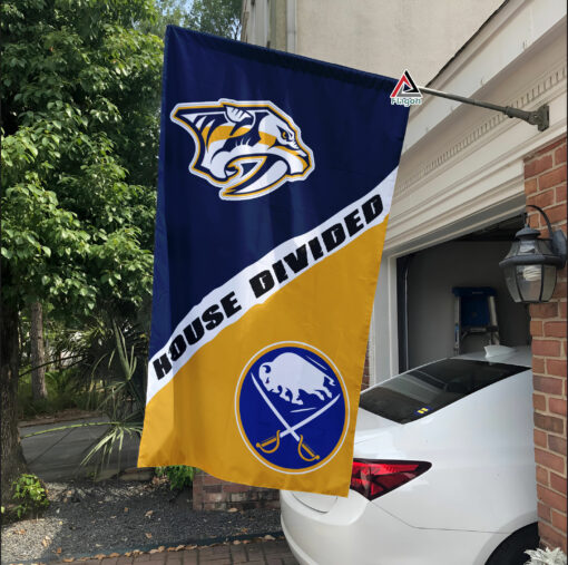 Predators vs Sabres House Divided Flag, NHL House Divided Flag