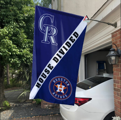 Rockies vs Astros House Divided Flag, MLB House Divided Flag