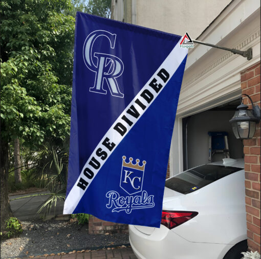Rockies vs Royals House Divided Flag, MLB House Divided Flag