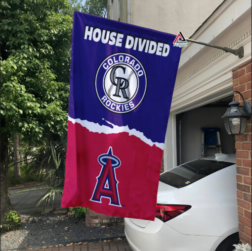 Rockies vs Angels House Divided Flag, MLB House Divided Flag
