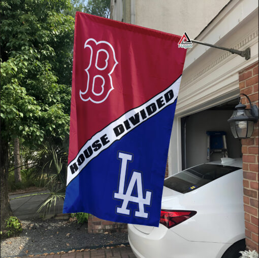 Red Sox vs Dodgers House Divided Flag, MLB House Divided Flag