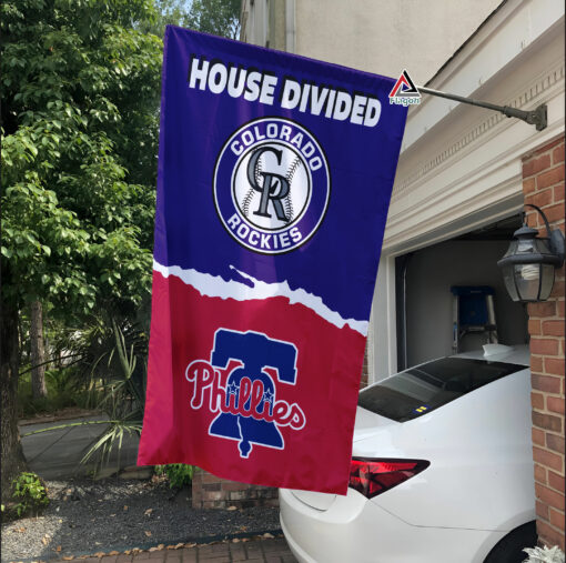 Rockies vs Phillies House Divided Flag, MLB House Divided Flag