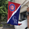 Cubs vs Rockies House Divided Flag, MLB House Divided Flag