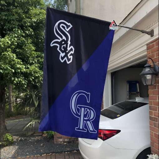 White Sox vs Rockies House Divided Flag, MLB House Divided Flag