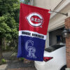 Reds vs Rockies House Divided Flag, MLB House Divided Flag