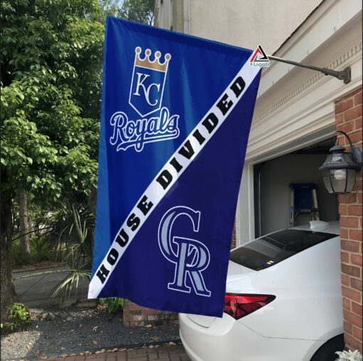 Royals vs Rockies House Divided Flag, MLB House Divided Flag