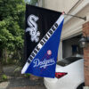 White Sox vs Dodgers House Divided Flag, MLB House Divided Flag