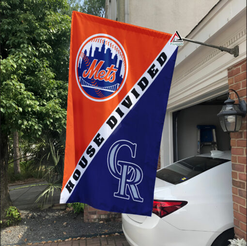 Mets vs Rockies House Divided Flag, MLB House Divided Flag