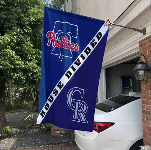 Phillies vs Rockies House Divided Flag, MLB House Divided Flag