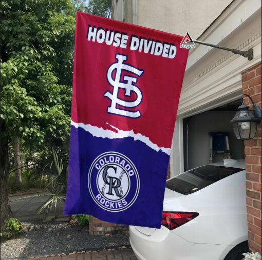 Cardinals vs Rockies House Divided Flag, MLB House Divided Flag