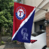 Rangers vs Rockies House Divided Flag, MLB House Divided Flag