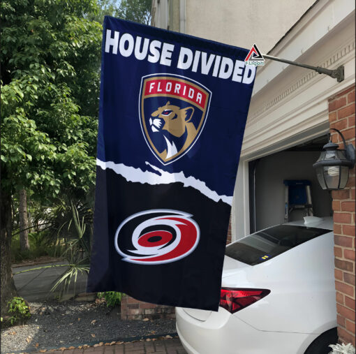 Panthers vs Hurricanes House Divided Flag, NHL House Divided Flag