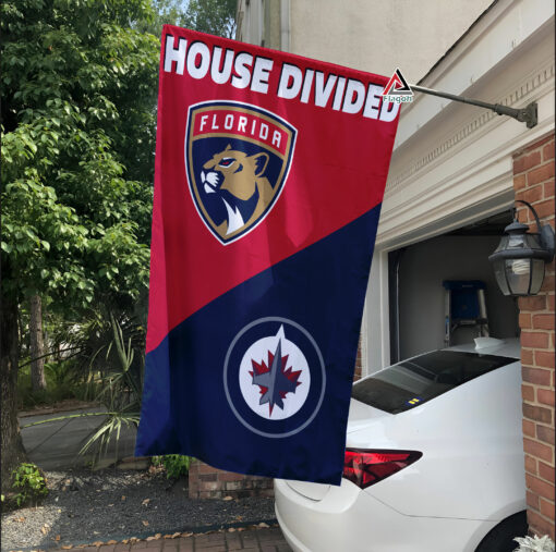 Panthers vs Jets House Divided Flag, NHL House Divided Flag