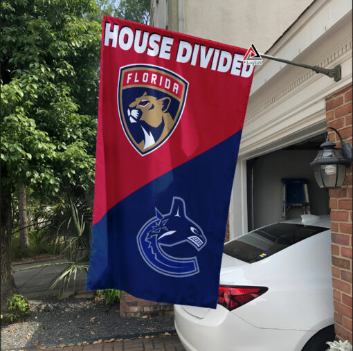 Panthers vs Canucks House Divided Flag, NHL House Divided Flag