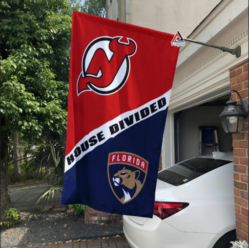 Devils vs Panthers House Divided Flag, NHL House Divided Flag