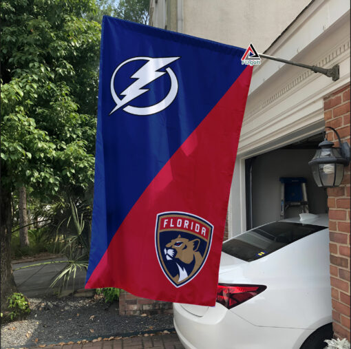 Lightning vs Panthers House Divided Flag, NHL House Divided Flag