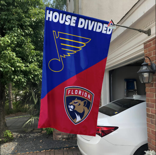 Blues vs Panthers House Divided Flag, NHL House Divided Flag