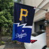 Pirates vs Dodgers House Divided Flag, MLB House Divided Flag