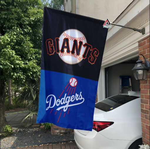 Giants vs Dodgers House Divided Flag, MLB House Divided Flag