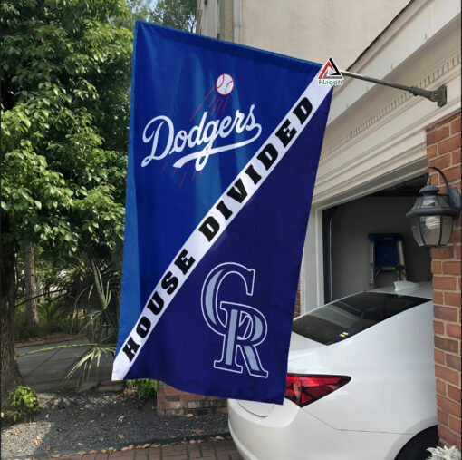Dodgers vs Rockies House Divided Flag, MLB House Divided Flag